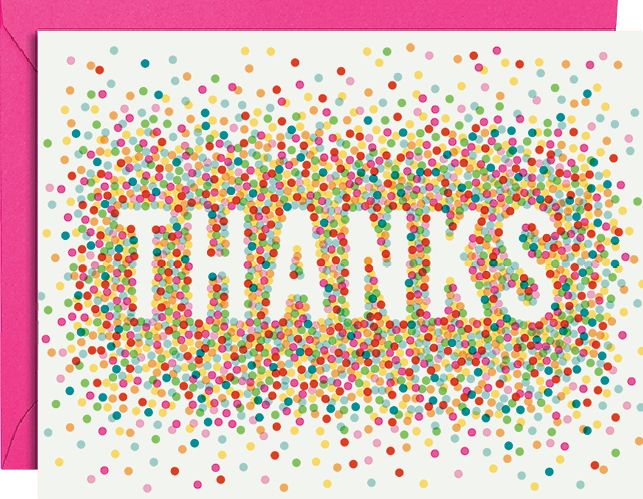 Color Confetti Thank You Notes Card Set of 8