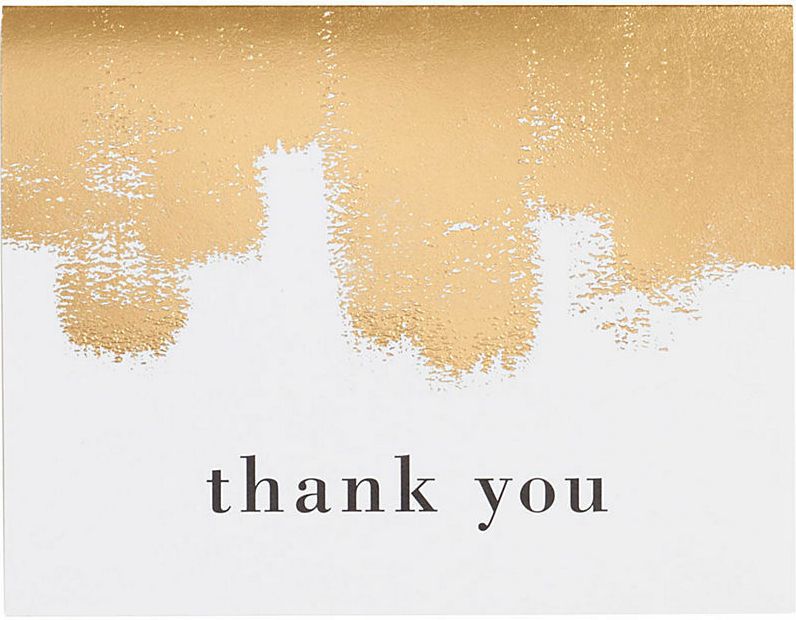 GOLD ROLLER FOIL A2 THANK YOU (S/10)