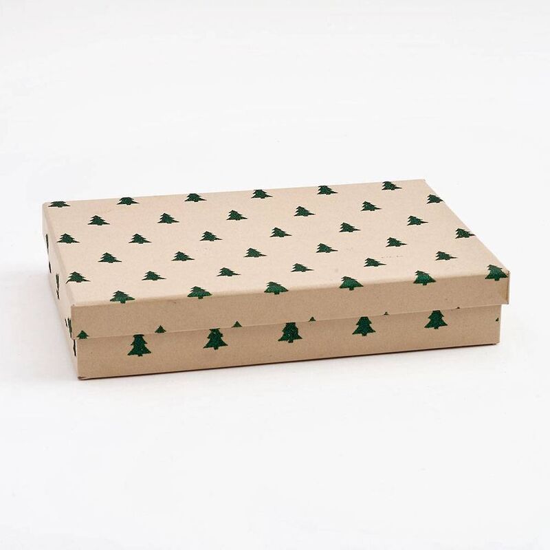 Green Glitter Tree Small Shirt Box