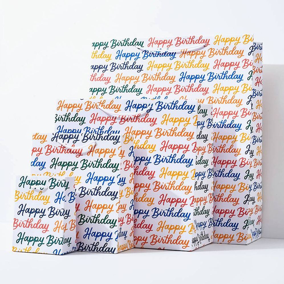Colorful Birthday Script Large Gift Bag
