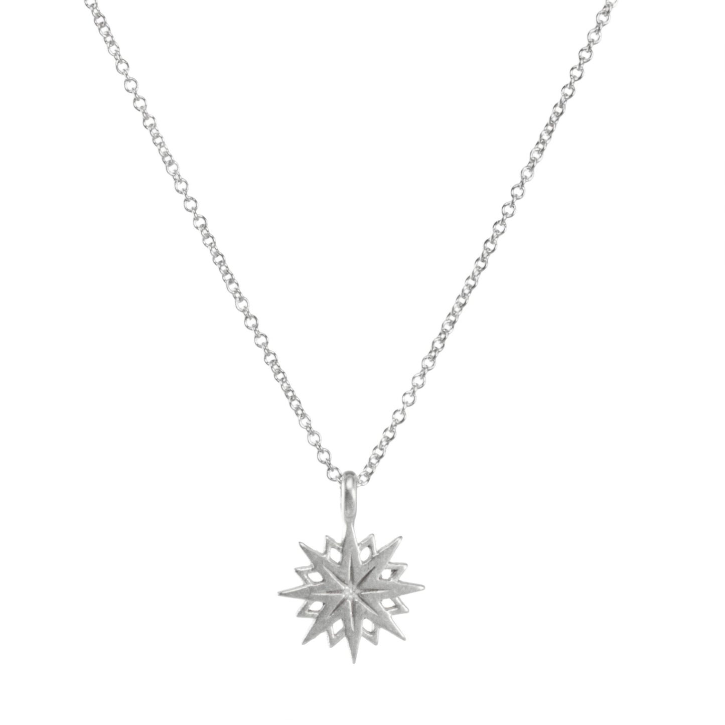 Maya Angelou ''I Encourage You...'' Cutout Starburst Necklace, Sterling Silver, 16''