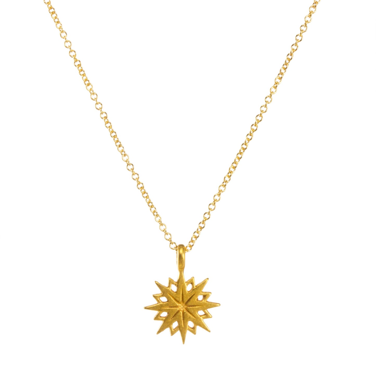 Maya Angelou ''I Encourage You...'' Cutout Starburst Necklace, Gold, 16''