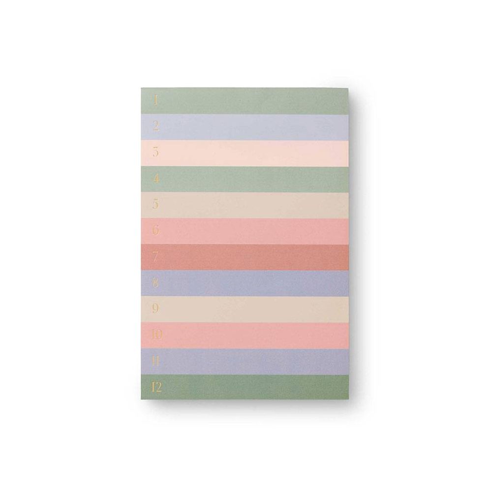 Muted Numbered Color Block Memo Notepad