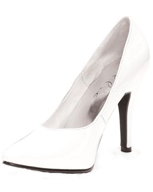 Ellie Shoes E8220W-9 White Patent 5 inch Classic Pump Adult Size 9