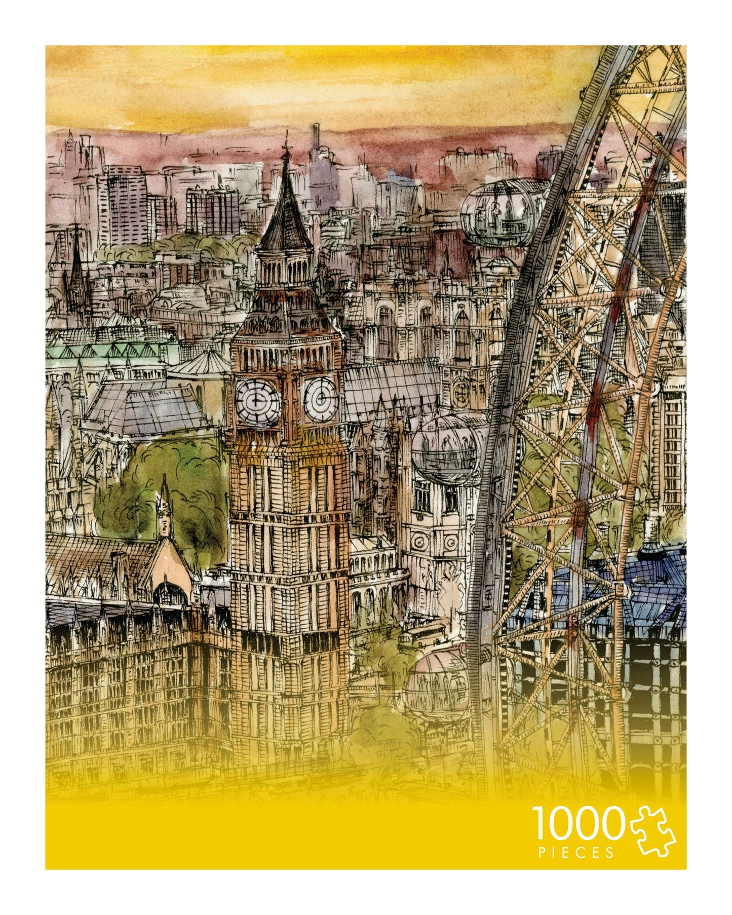 1,000 Pc Puzzle Big Ben & London Eye - Melissa Wang