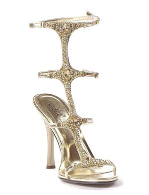Ellie Shoes E457-MICHELL-8 Womens Gold Jeweled Sandal Size 8