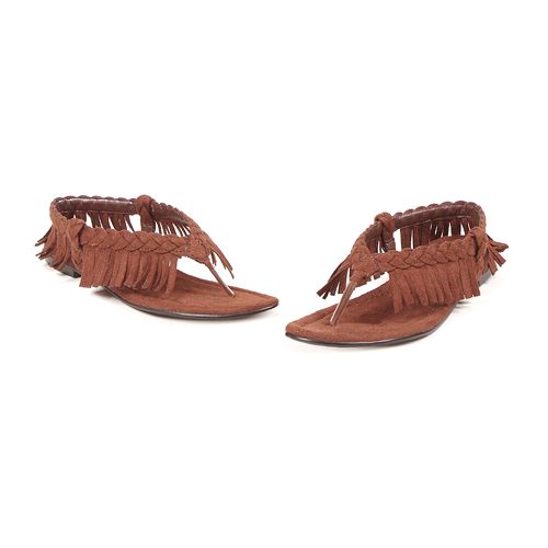 Ellie Shoes 179243 Brown Fringe Flats Adult Shoes