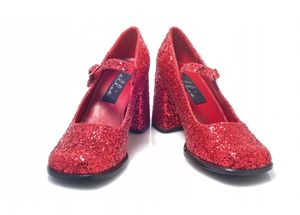 Ellie Shoes 155663 Patent Mary-Jane- Red Glitter Adult Shoes