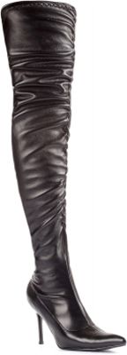Ellie Shoes 187045 Lala Ruched Thigh High Boots- Black Adult