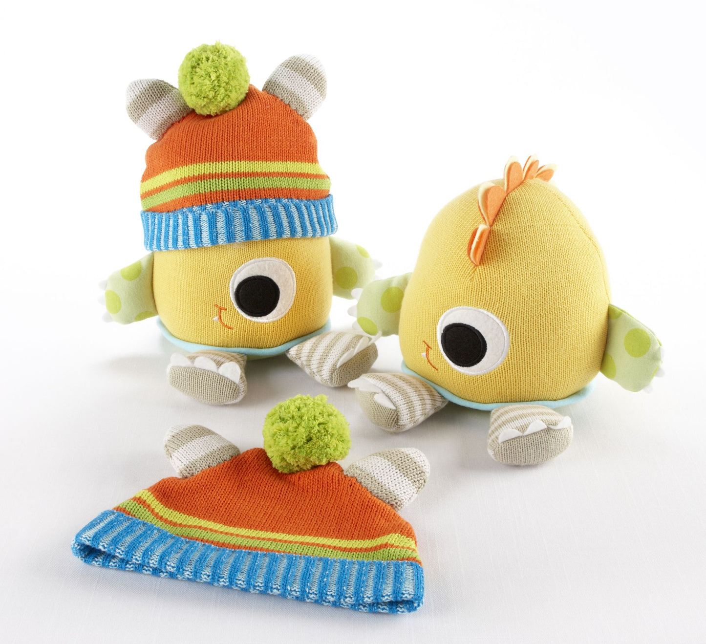 ''Clyde the Closet Monster'' Knit Baby Hat and Plush Toy Gift Set