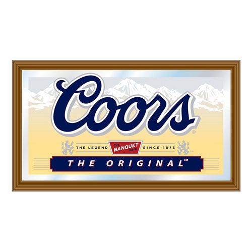 Coors Light Wood Framed Mirror BIG 15 x 26 inch