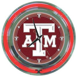 Texas A&M University Neon Clock - 14 Inch Diameter