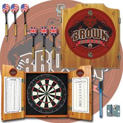 Brown University Dart Cabinet with Darts and Board