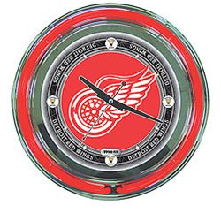 NHL Vintage Detroit Redwings Neon Clock - 14 Inch Diameter