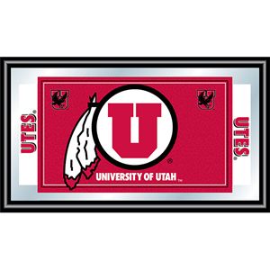 University of Utah Logo and Mascot Framed Mirror