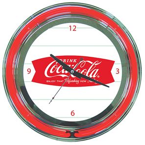 Coca Cola Refreshing Feeling Neon Clock - 14 Inch Diameter