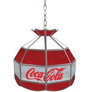 Coca Cola Vintage 16 inch Glass Lamp - Red White & Gray