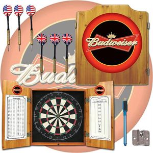 Budweiser Dart Cabinet Includes Darts And Board