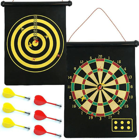 Magnetic Roll-Up Dart Board And Bullseye Game with Darts