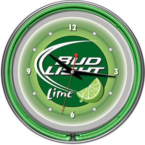 Bud Light Lime 14 Inch Neon Wall Clock