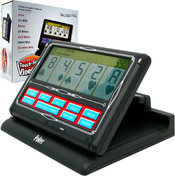 Portable Video Poker Touch-Screen 7 in 1 - Black & White