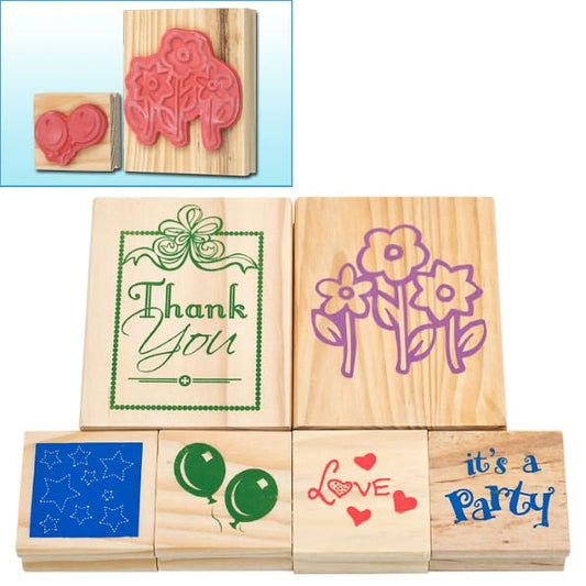 Trademark Games Wood Mounted Rubber Stamp Set - 6 Pc.