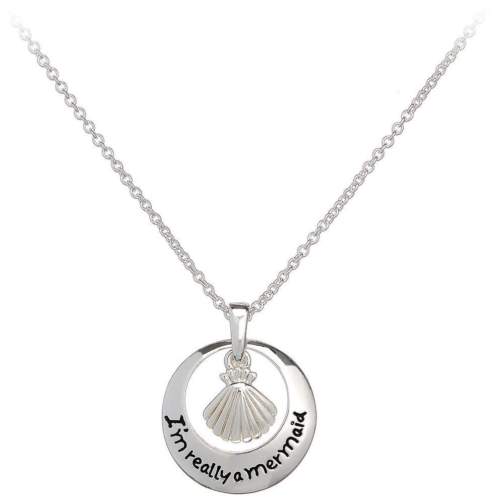 Disney The Little Mermaid silver plated necklace 18''