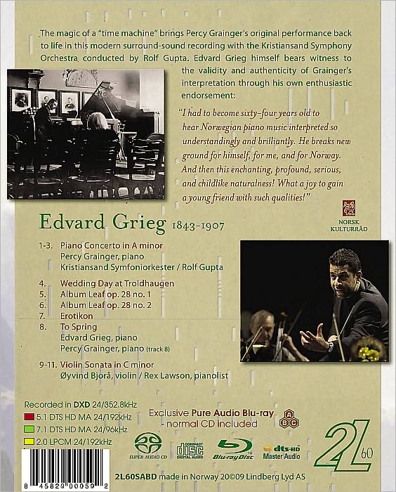 Percy Granger/Kristiansand Symfoniorkester: Grieg - Piano Concerto [2 Discs] [Blu-ray]