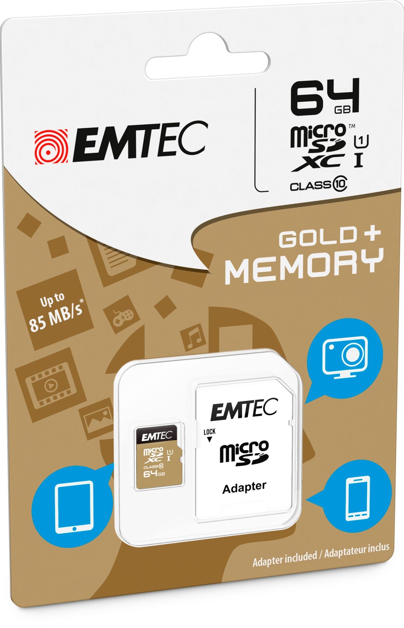 microSDHC Class 10 UHS-1 64G w/ Adapter