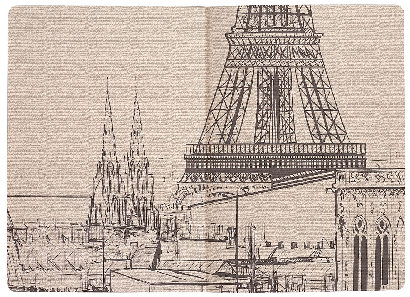 Deconstructed Eiffel Tower Sketchbook 7" x 10"