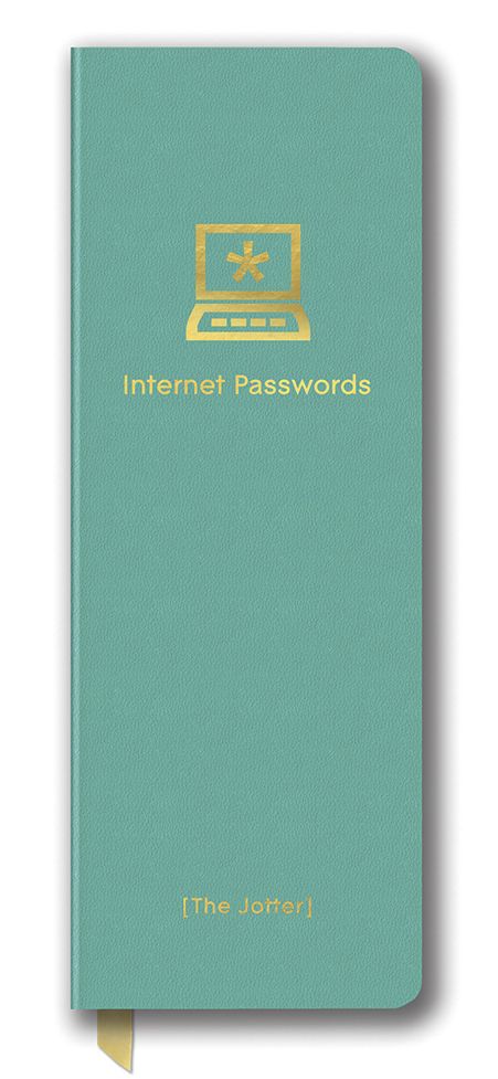 Turquoise Jotter Guided Passwords Journal (2.625''x7.25'')