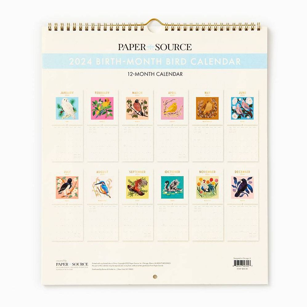 2024 Birth-Month Bird Wall Calendar