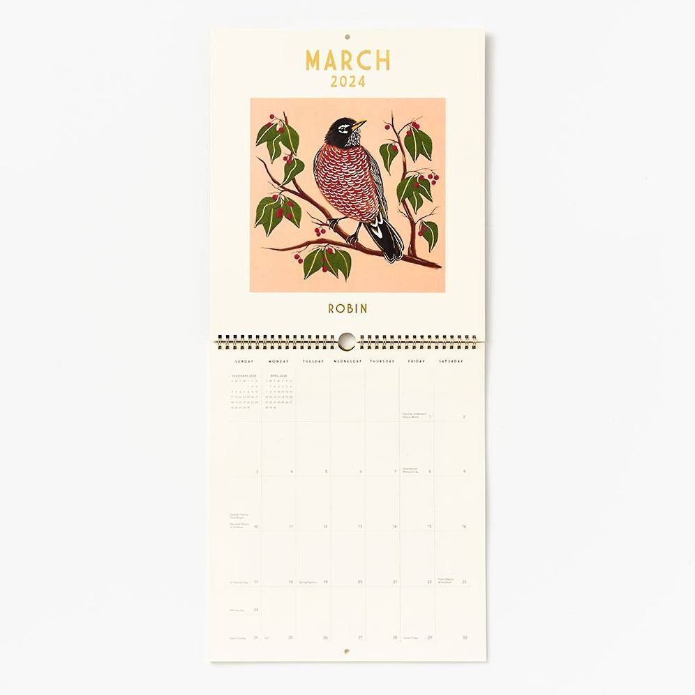 2024 Birth-Month Bird Wall Calendar