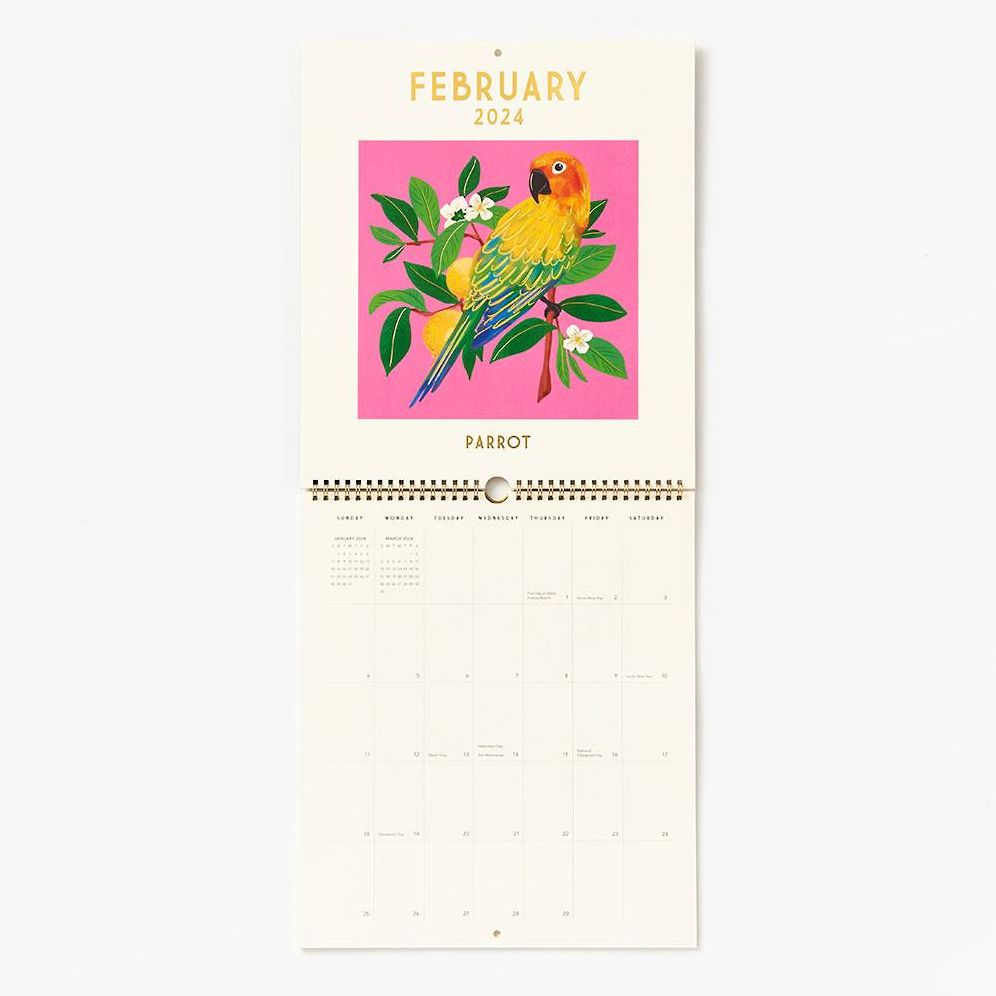 2024 Birth-Month Bird Wall Calendar