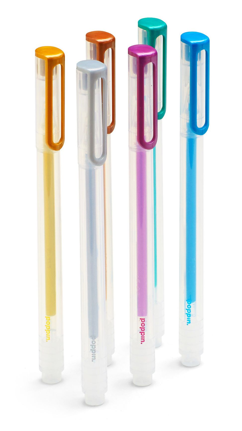 Metallic Assorted Gel Ink Pens, Set of 6