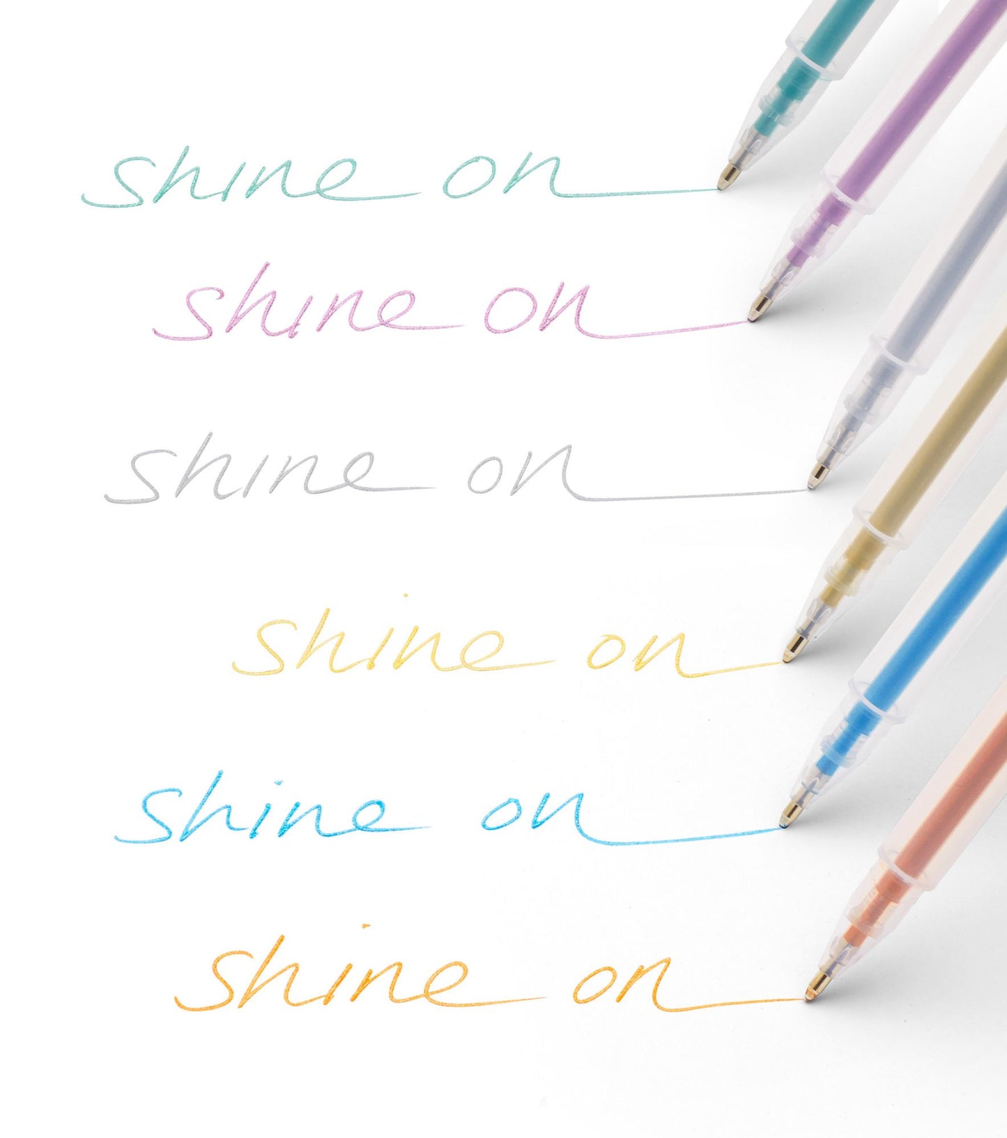 Metallic Assorted Gel Ink Pens, Set of 6