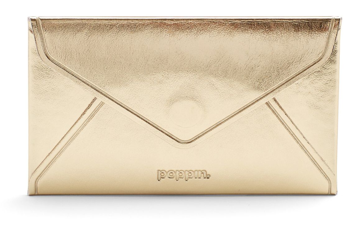 Poppin Gold Metallic Business Card Holder
