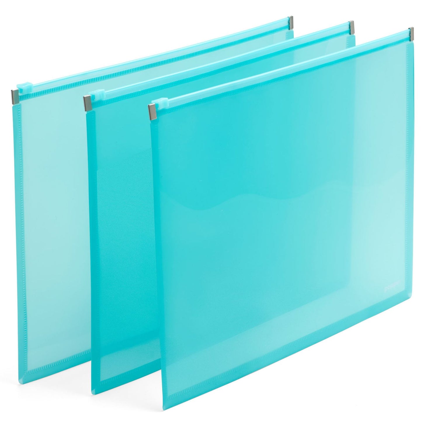 Aqua Large Zip Folios, Set of 3