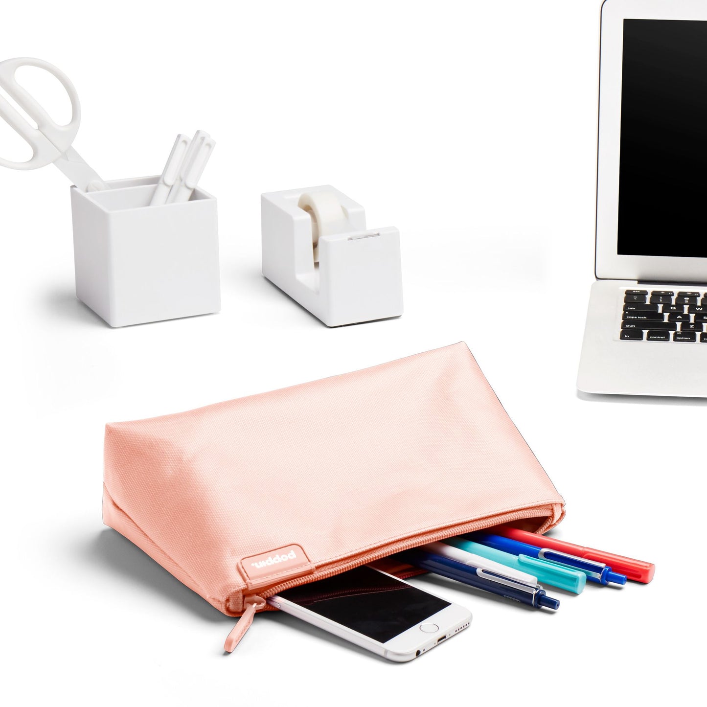 Blush + Light Gray Medium Accessory Pouch