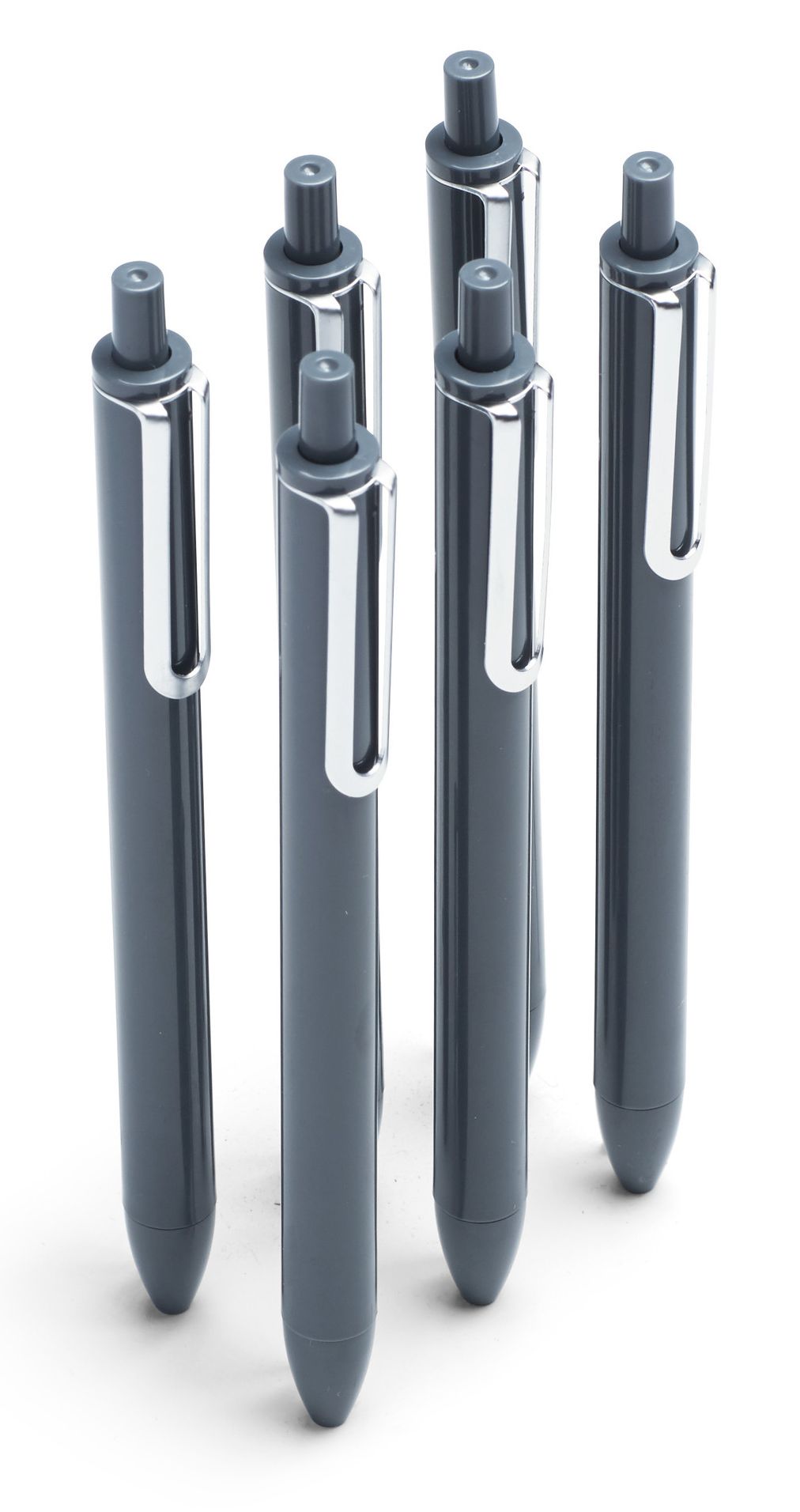 Dark Gray Retractable Gel Luxe Pens With Black Ink, Set of 6
