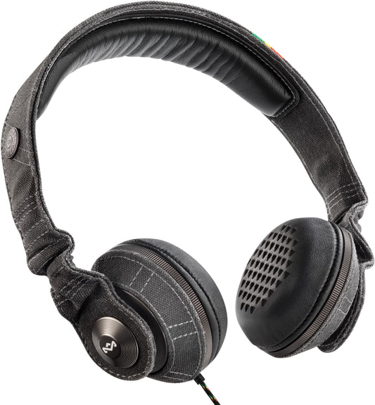 House of Marley EM-JH053-MI Riddim On-Ear Headphones with 3-Button Mic - Midnight