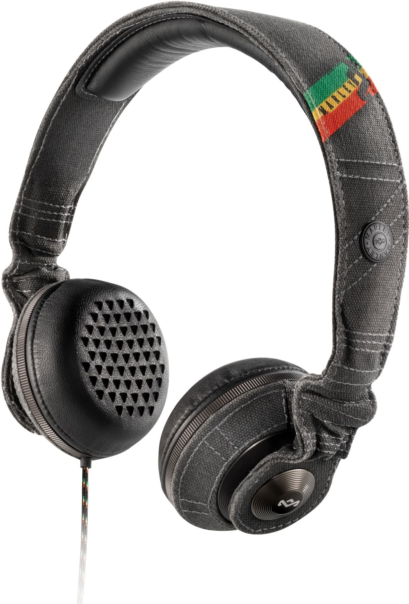 House of Marley EM-JH053-MI Riddim On-Ear Headphones with 3-Button Mic - Midnight