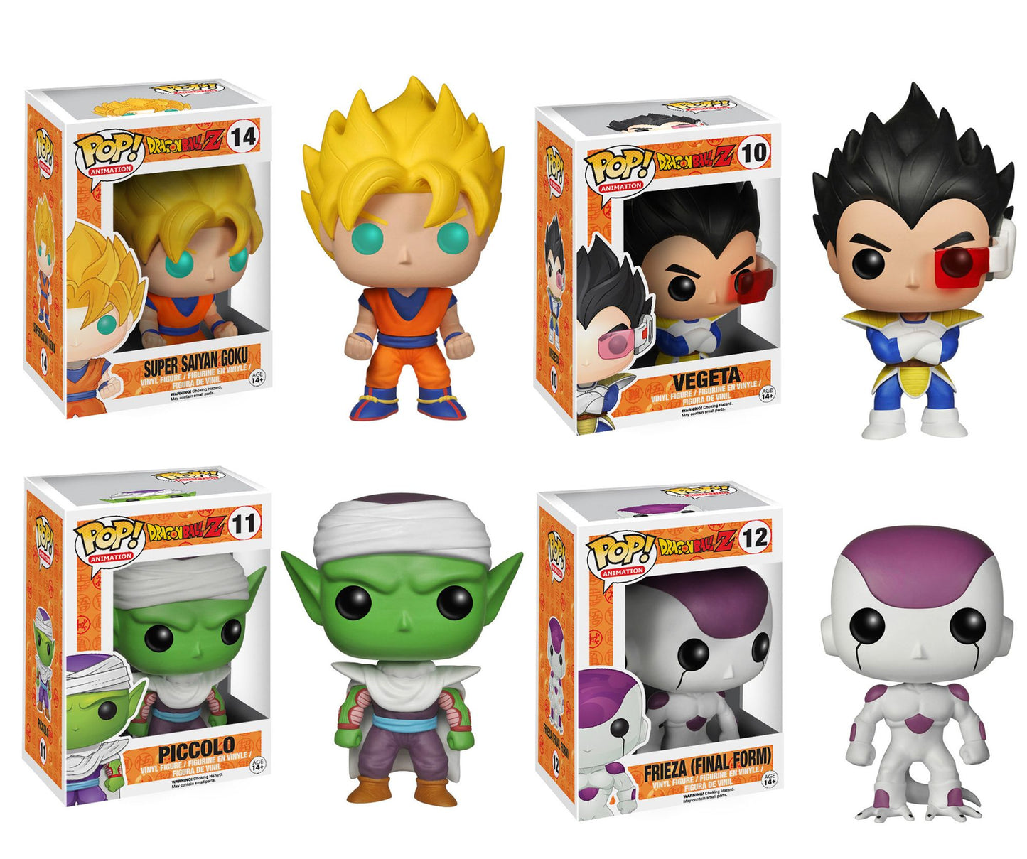 Funko Dragonball Z POP! Anime Vinyl Collectors Set: Super Saiyan Goku, Vegeta, Piccolo, Final Form Frieza