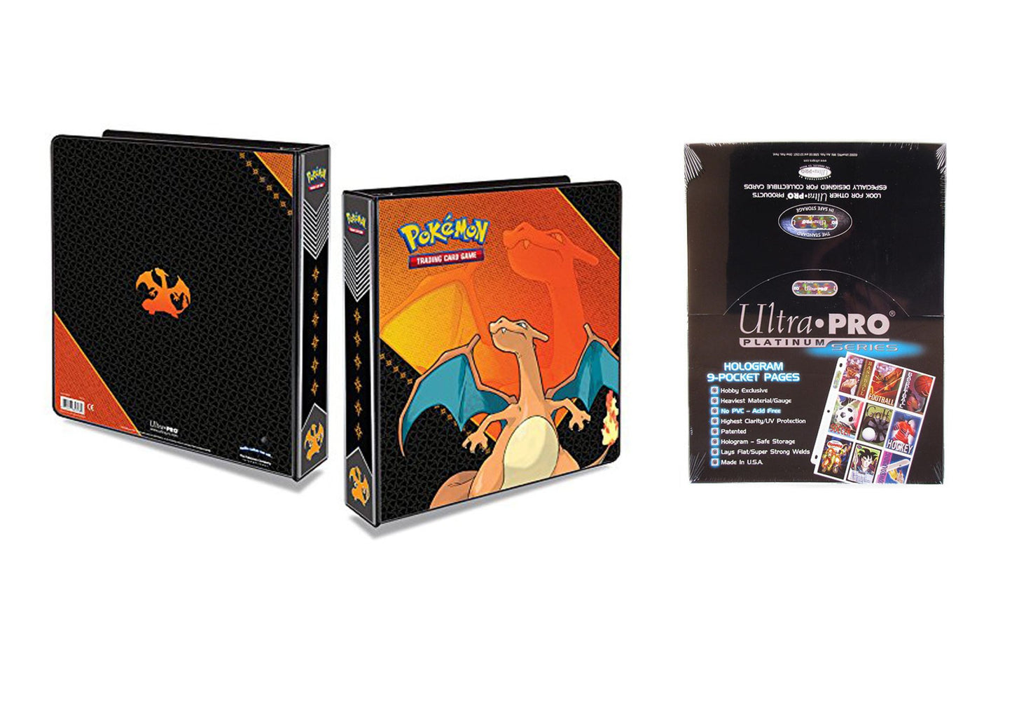 Ultra Pro Pok¿mon Charizard 2" 3-Ring Binder Card Album with 100 Ultra Pro Platinum 9-Pocket Sheets