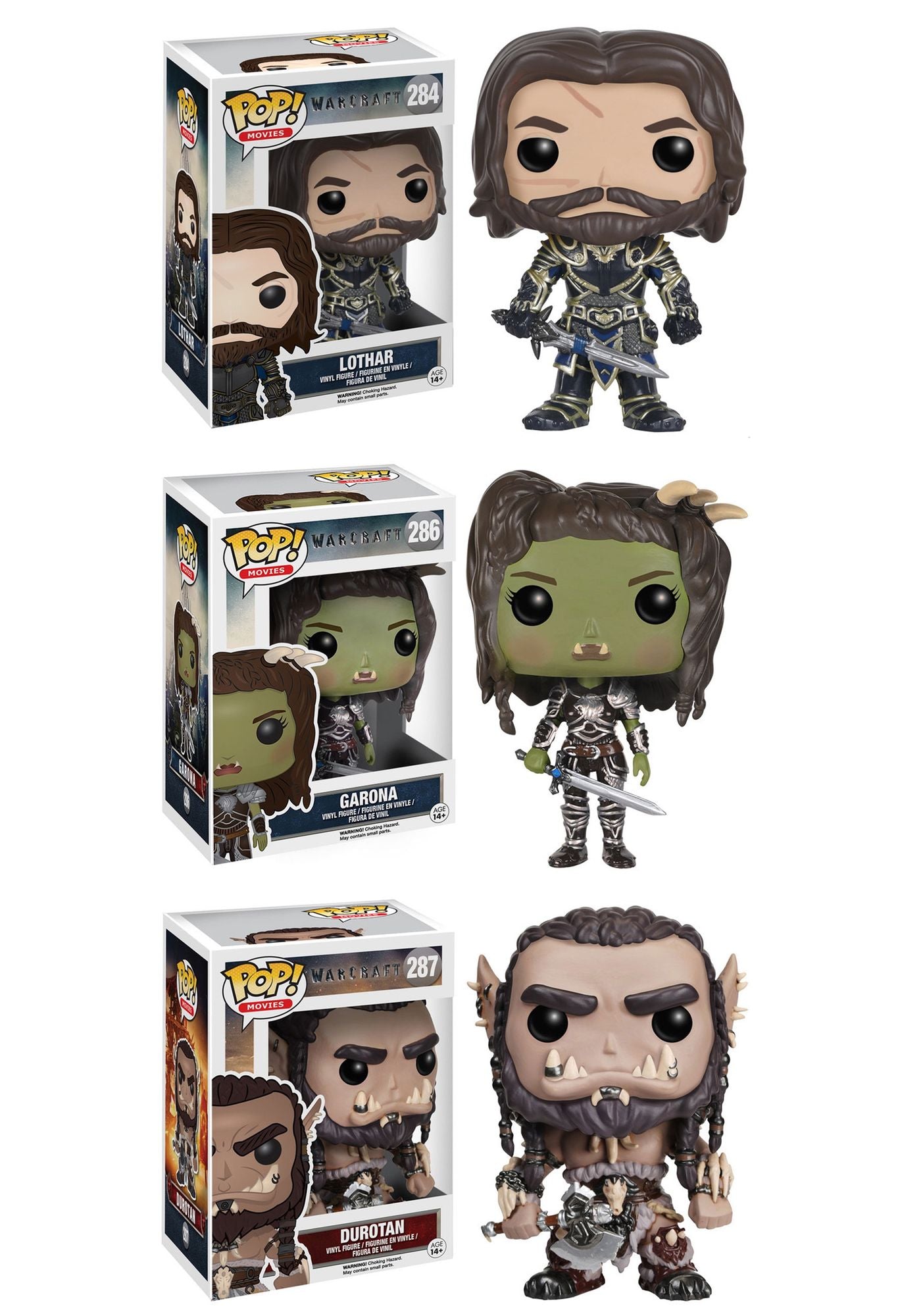 Funko Warcraft: POP! Movies Collectors Set; Lothar, Garona & Durotan