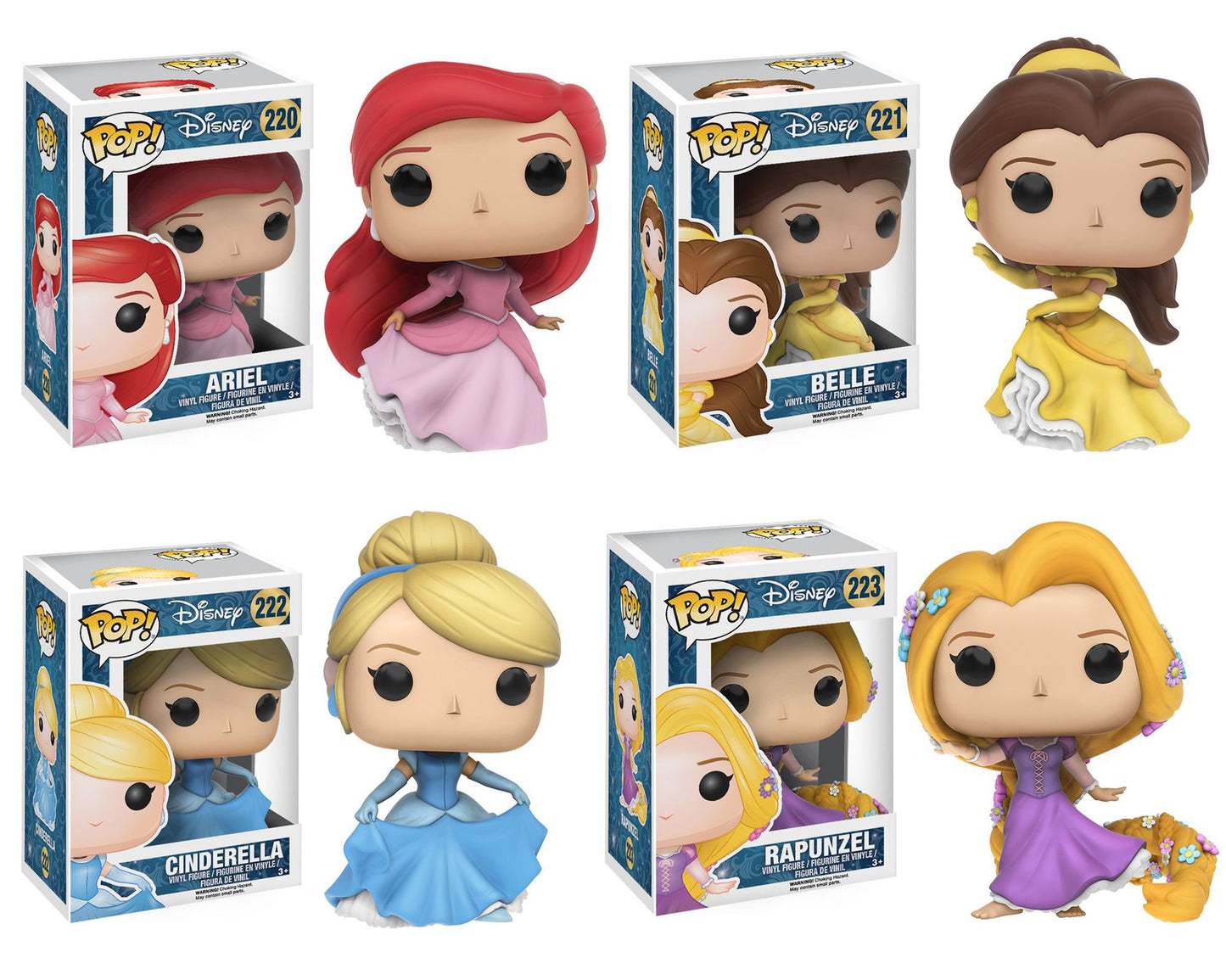 Funko Disney: POP! Princess Collectors Set; Ariel, Belle, Cinderella, and Rapunzel