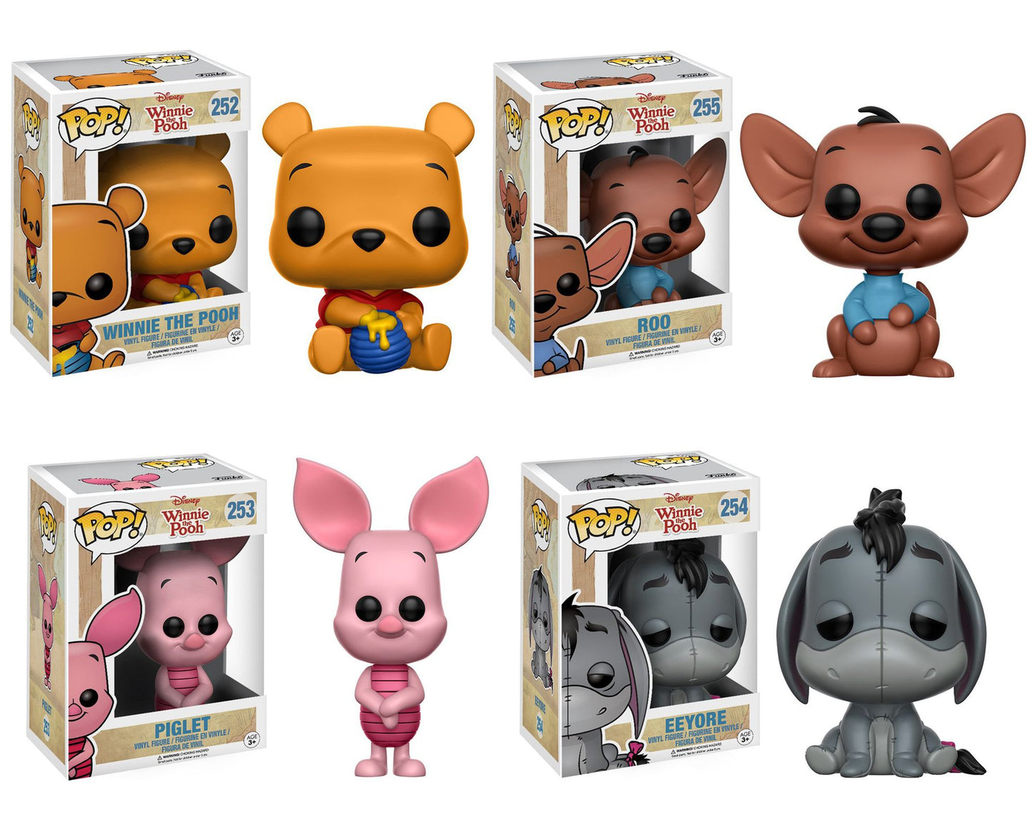 Funko POP! Disney Winnie the Pooh Collectors Set; Seated Winnie the Pooh, Piglet, Eeyore, Roo