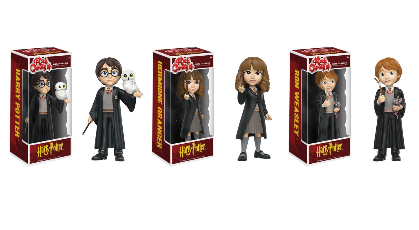 Funko Rock Candy Harry Potter Collectors Set: Harry Potter, Hermione Granger, Ron Weasley
