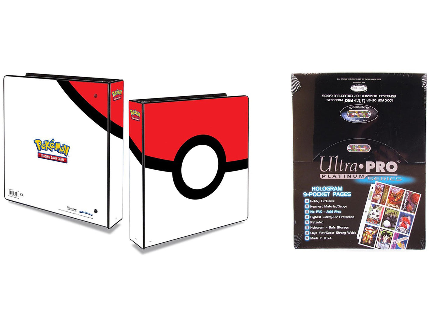 Ultra Pro Pok¿mon Pokeball 2" 3-Ring Binder Card Album with 100 Ultra Pro Platinum 9-Pocket Sheets