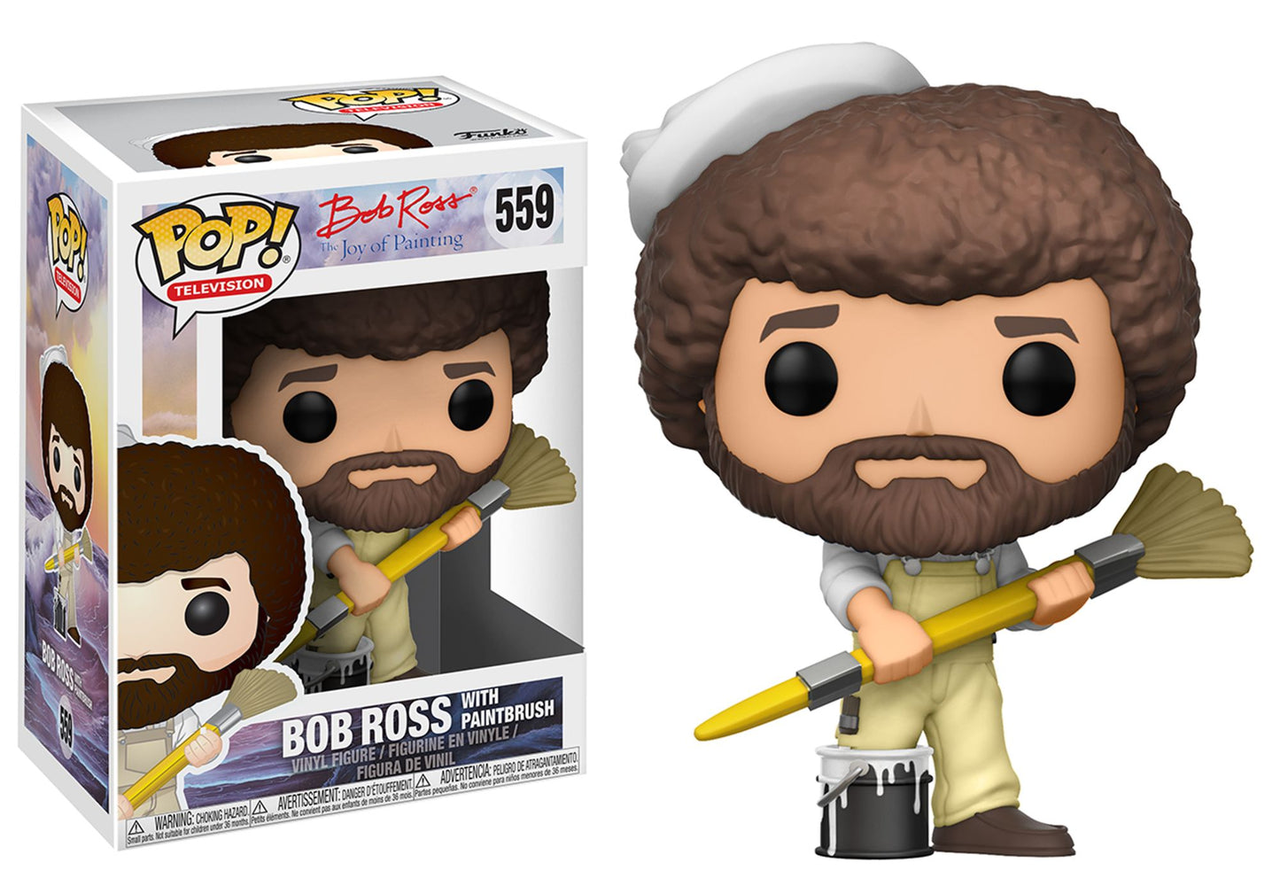 Funko POP! TV Bob Ross Collectors Set 2; Bob Ross in Overalls, Bob Ross & Raccoon (Limited chase item is Bob Ross & Hoot the Owl)
